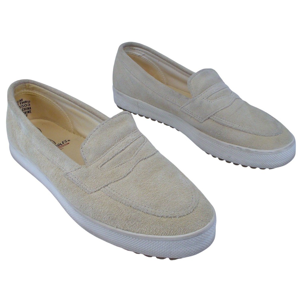 AEROSOLES Suede Drive Thru Loafer‎ Beige Slip On Casual Comfort Shoes Size 8M